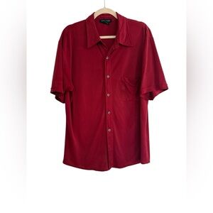 Kenneth Cole Men's Deep Red Button Down Shirt